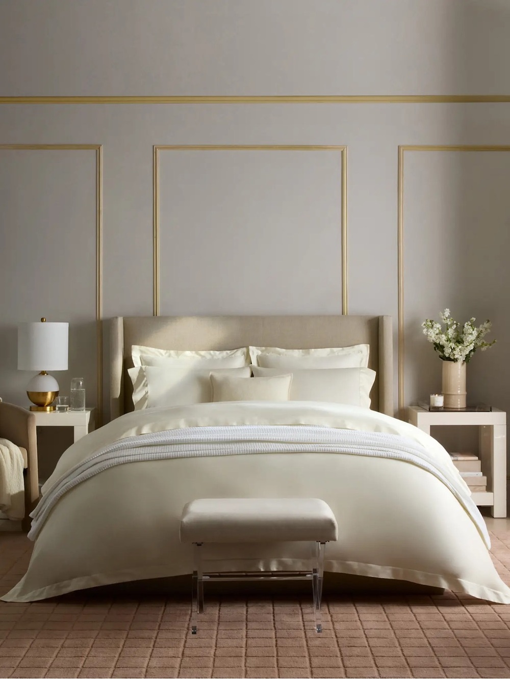 New Quince Signature Giza Cotton Sateen Duvet Cover Set King/CalKing -Ivory $174